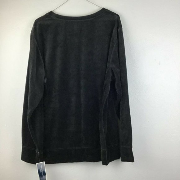 Karen Scott Plus Size Velour Sweatshirt Black Size XXL - Picture 4 of 8
